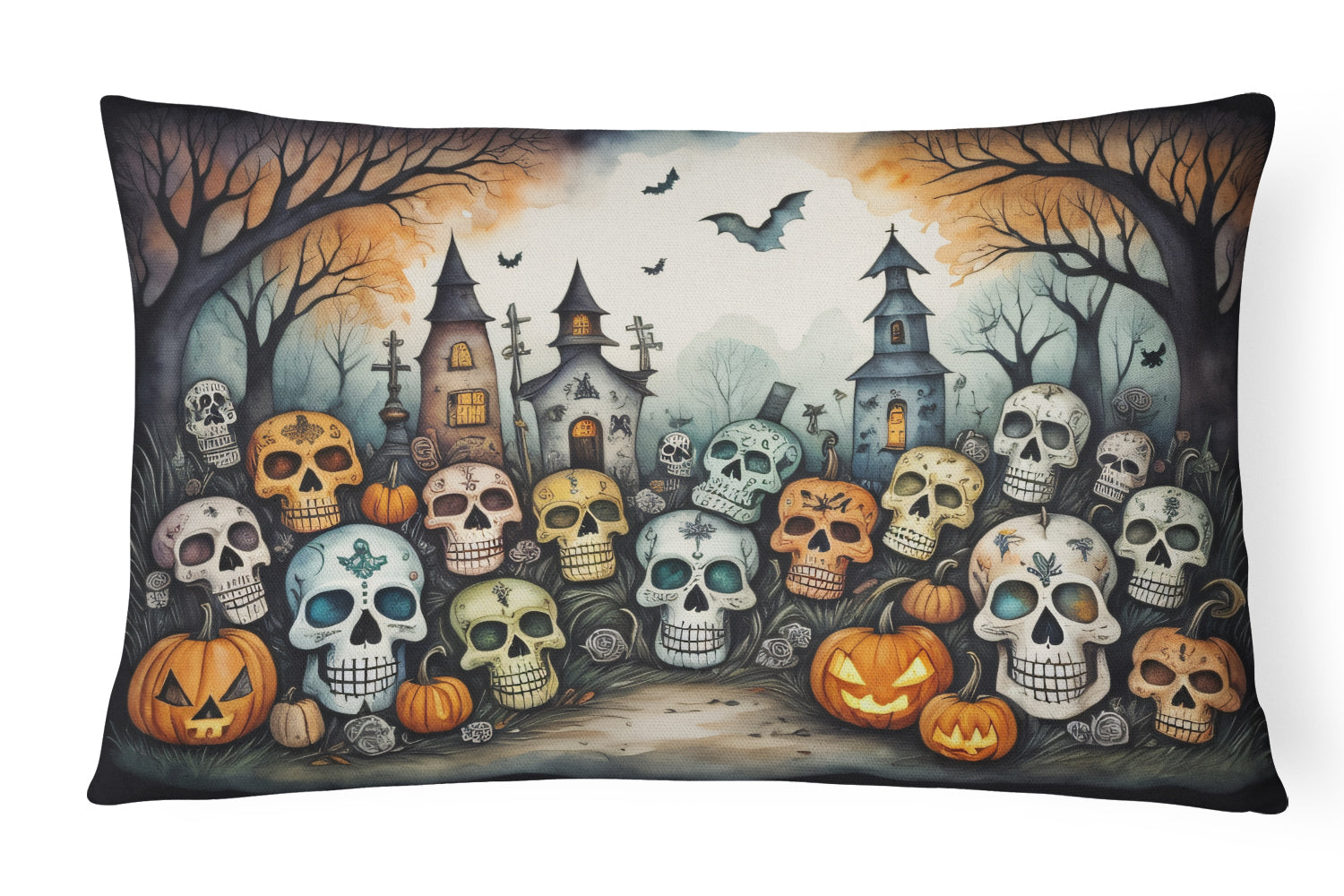 Buy this Calaveras Sugar Skulls Spooky Halloween Throw Pillow