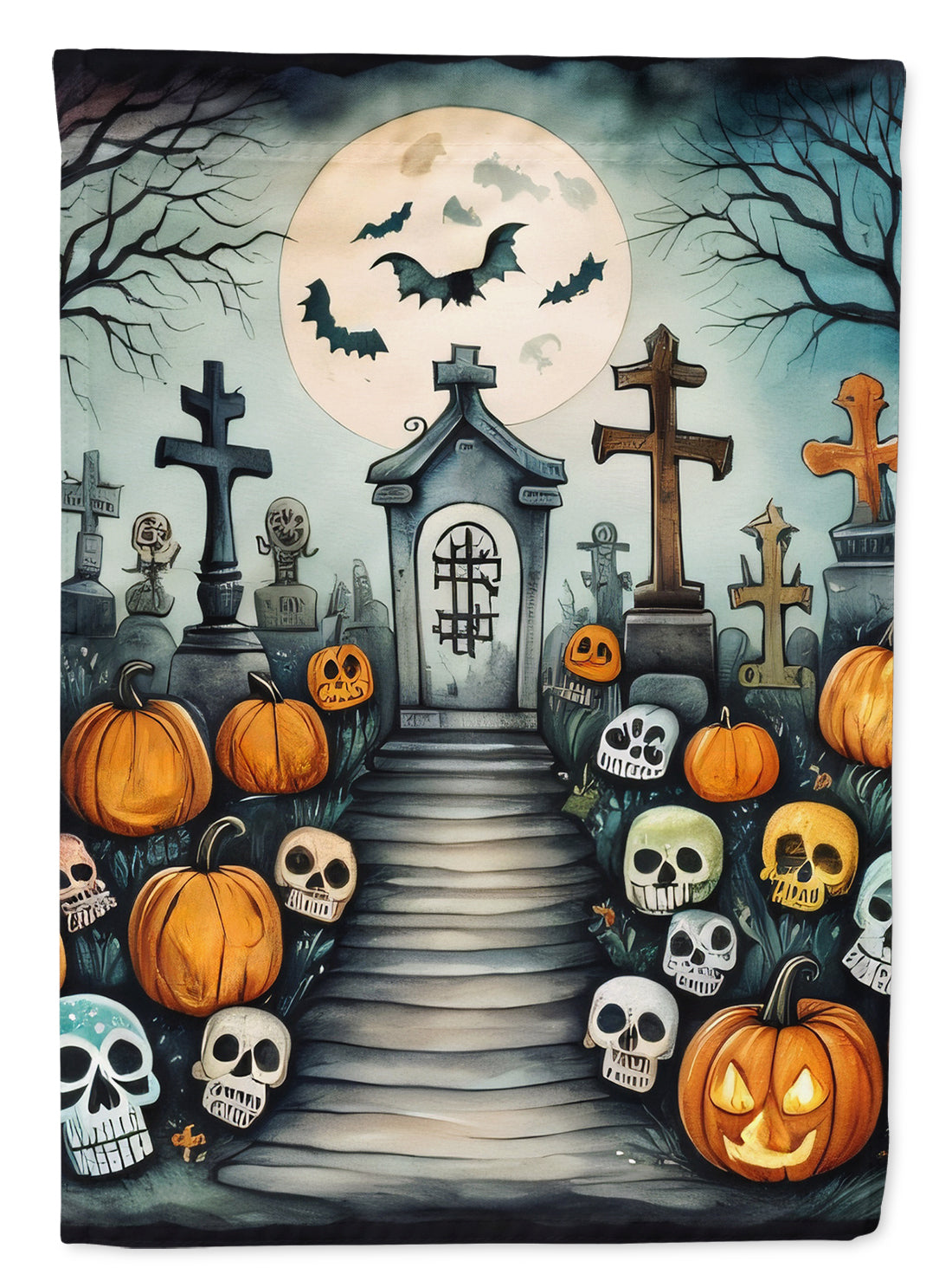 Buy this Calaveras Sugar Skulls Spooky Halloween House Flag