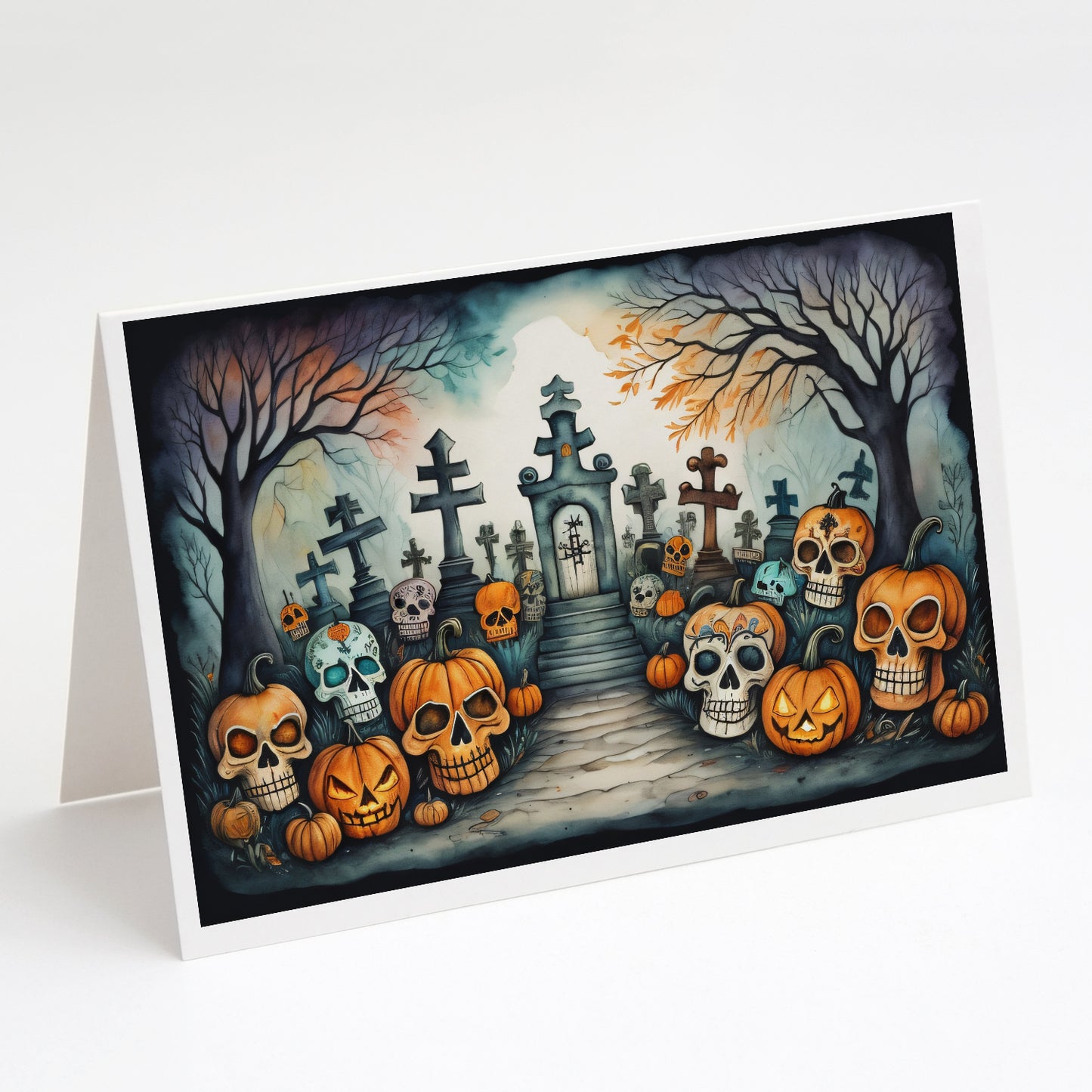 Buy this Calaveras Sugar Skulls Spooky Halloween Greeting Cards Pack of 8