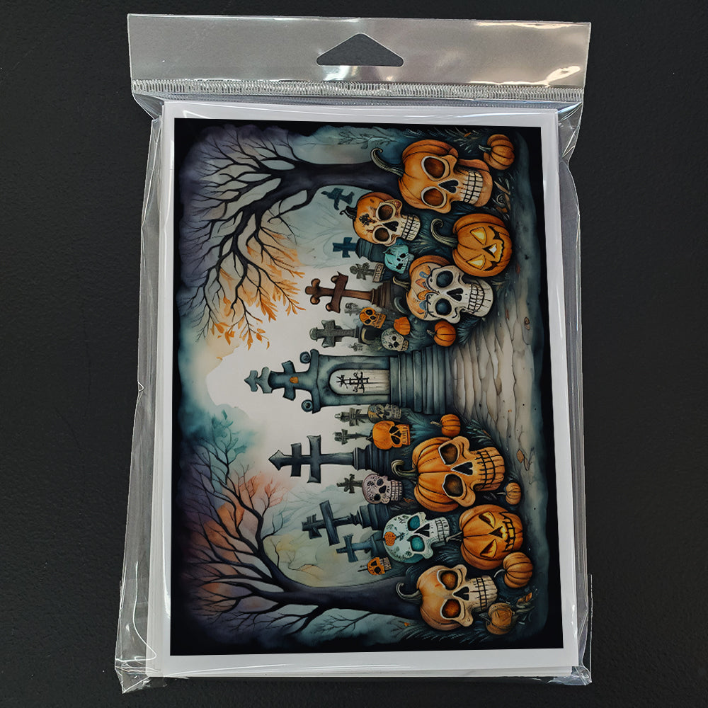 Calaveras Sugar Skulls Spooky Halloween Greeting Cards Pack of 8