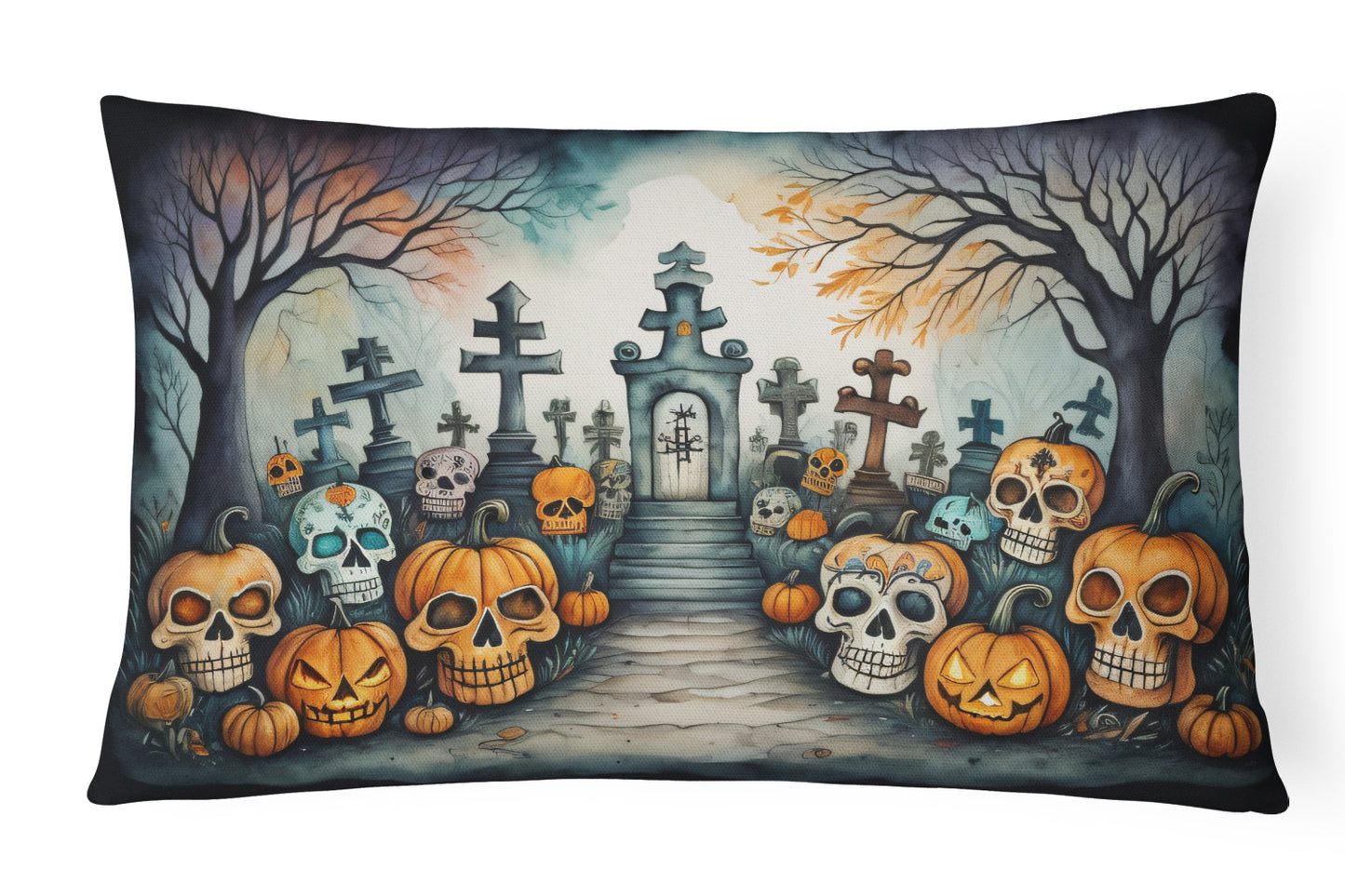 Buy this Calaveras Sugar Skulls Spooky Halloween Throw Pillow