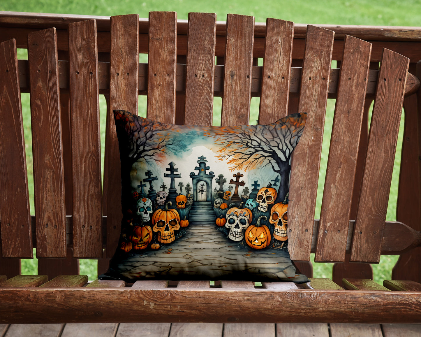 Calaveras Sugar Skulls Spooky Halloween Throw Pillow