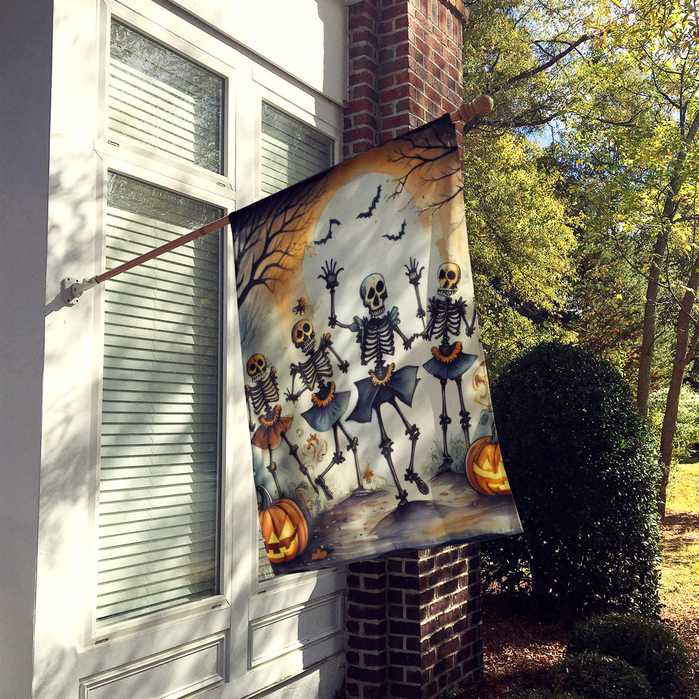 Dancing Skeletons Spooky Halloween House Flag