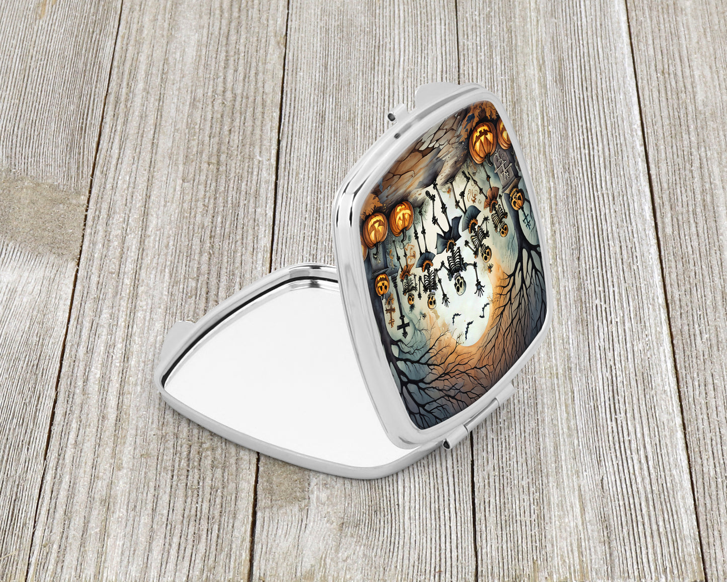 Dancing Skeletons Spooky Halloween Compact Mirror