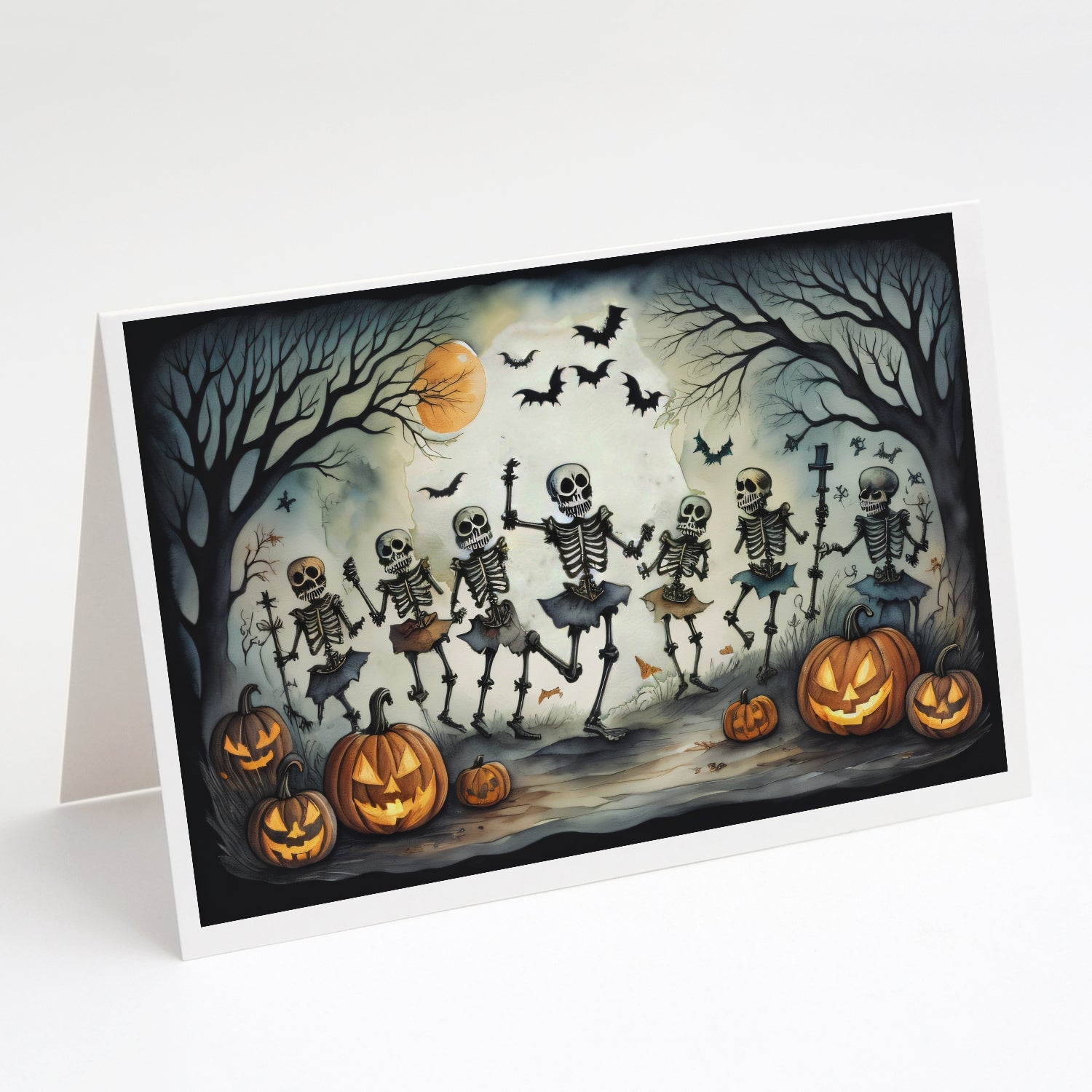 Buy this Dancing Skeletons Spooky Halloween Greeting Cards Pack of 8