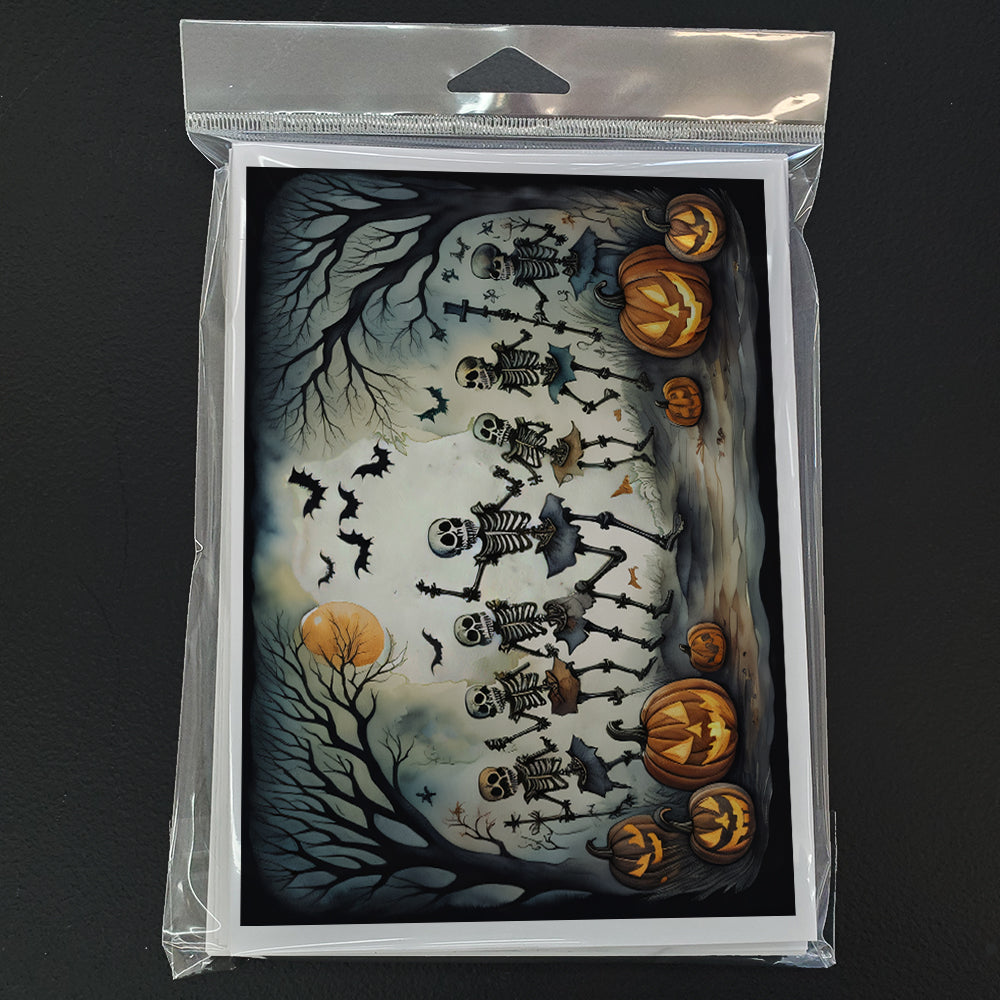 Dancing Skeletons Spooky Halloween Greeting Cards Pack of 8