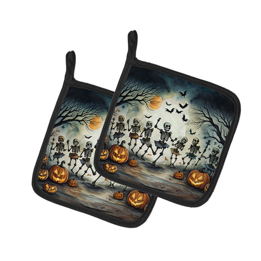 Buy this Dancing Skeletons Spooky Halloween Pair of Pot Holders