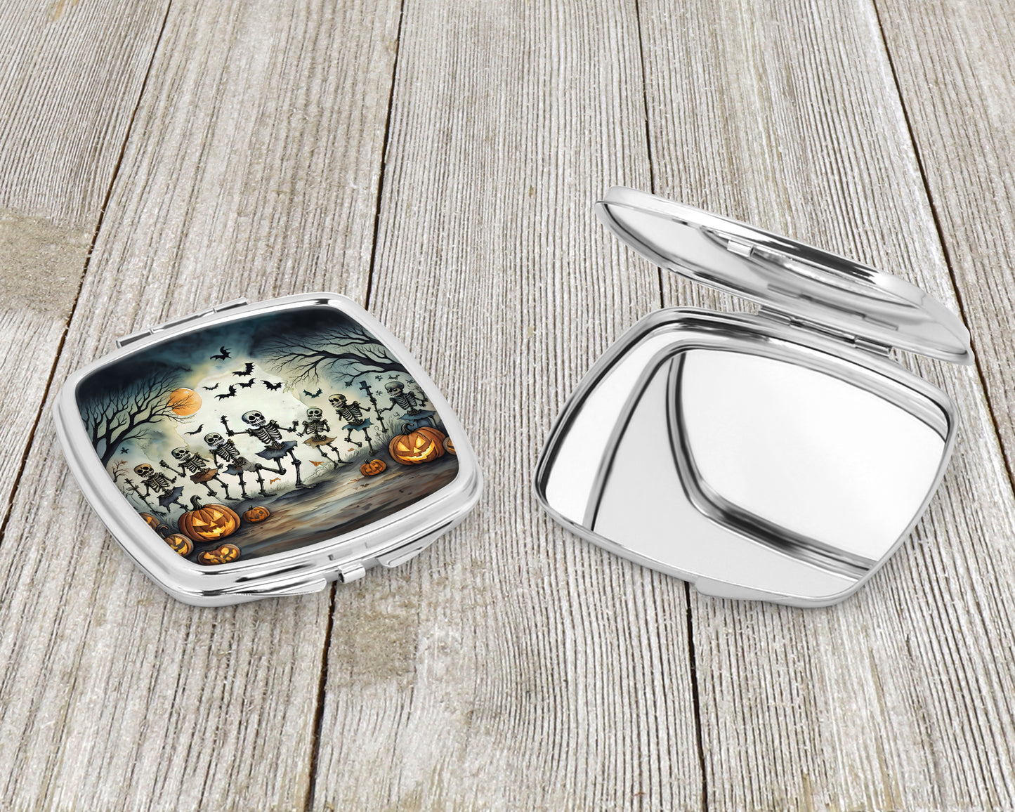 Dancing Skeletons Spooky Halloween Compact Mirror