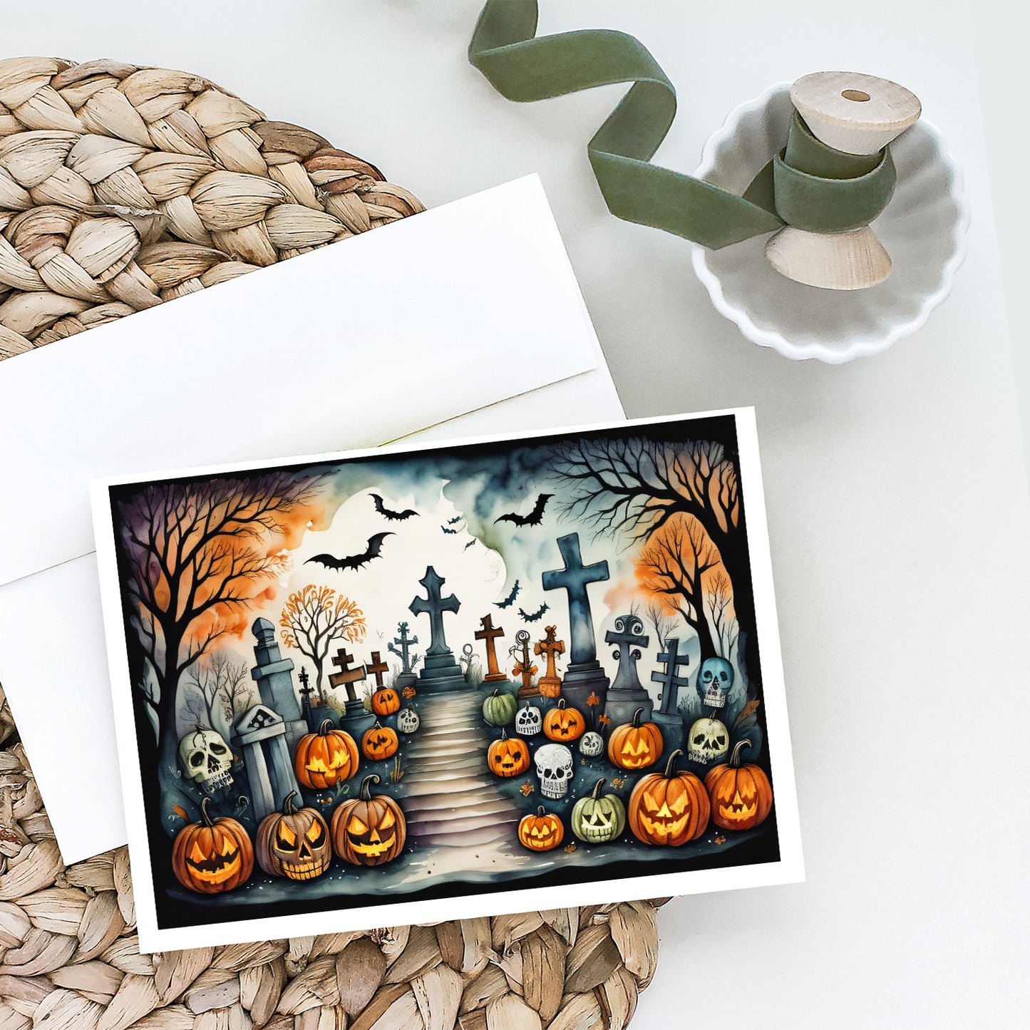 Day of the Dead Spooky Halloween Greeting Cards Pack of 8
