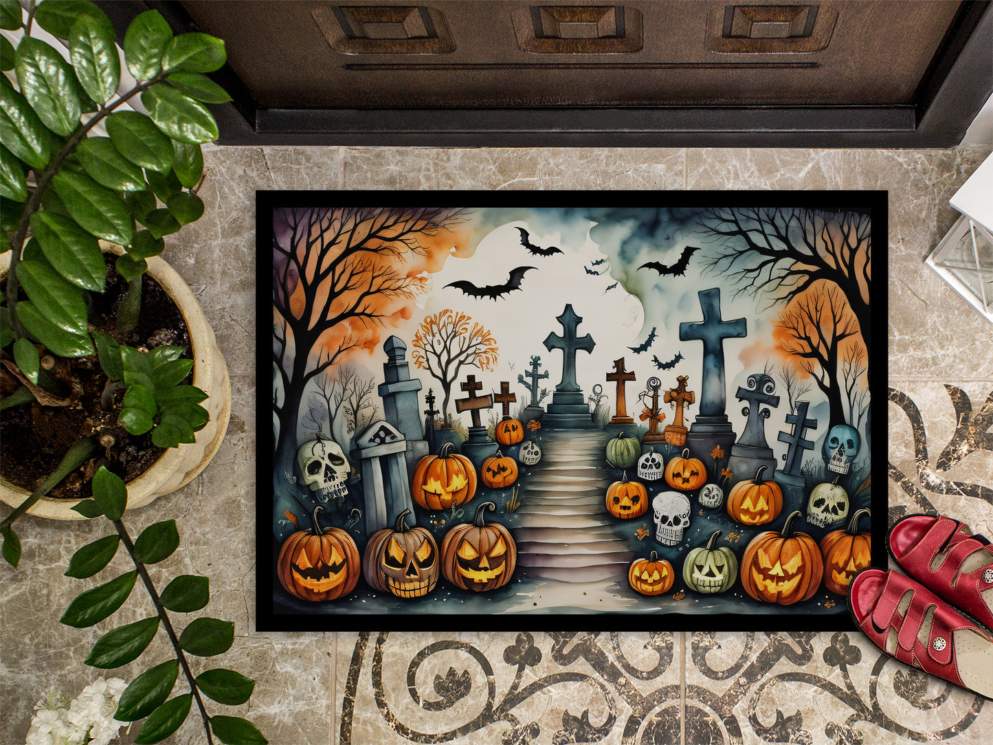 Day of the Dead Spooky Halloween Doormat