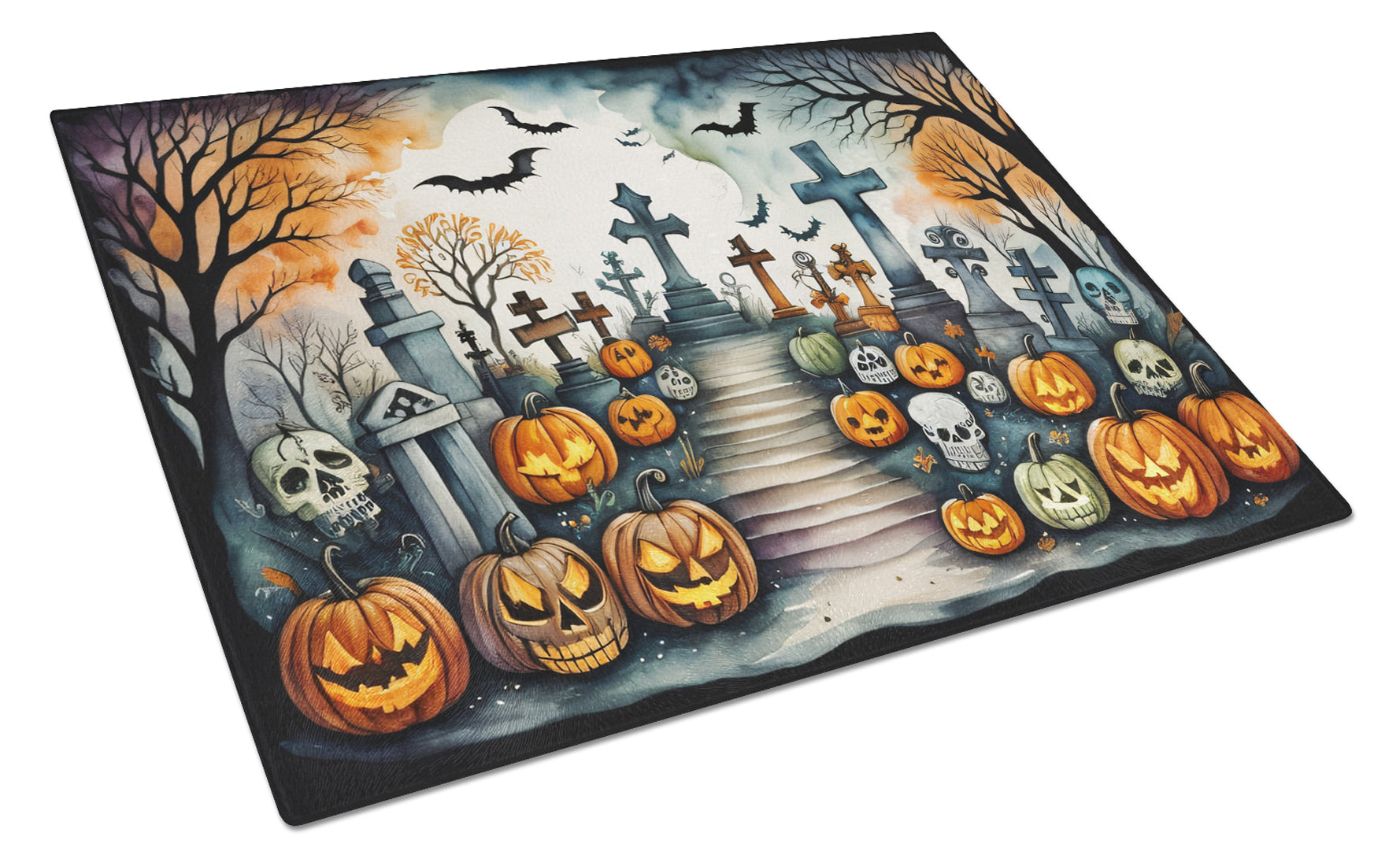 Buy this Day of the Dead Spooky Halloween Glass Cutting Board