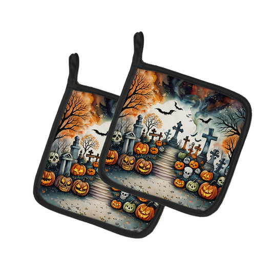 Buy this Day of the Dead Spooky Halloween Pair of Pot Holders