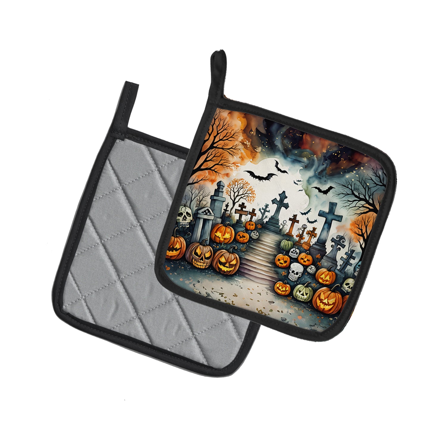 Day of the Dead Spooky Halloween Pair of Pot Holders