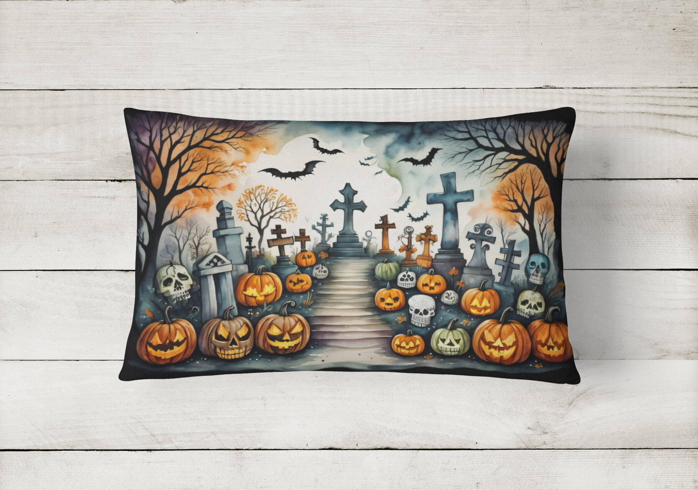 Day of the Dead Spooky Halloween Throw Pillow