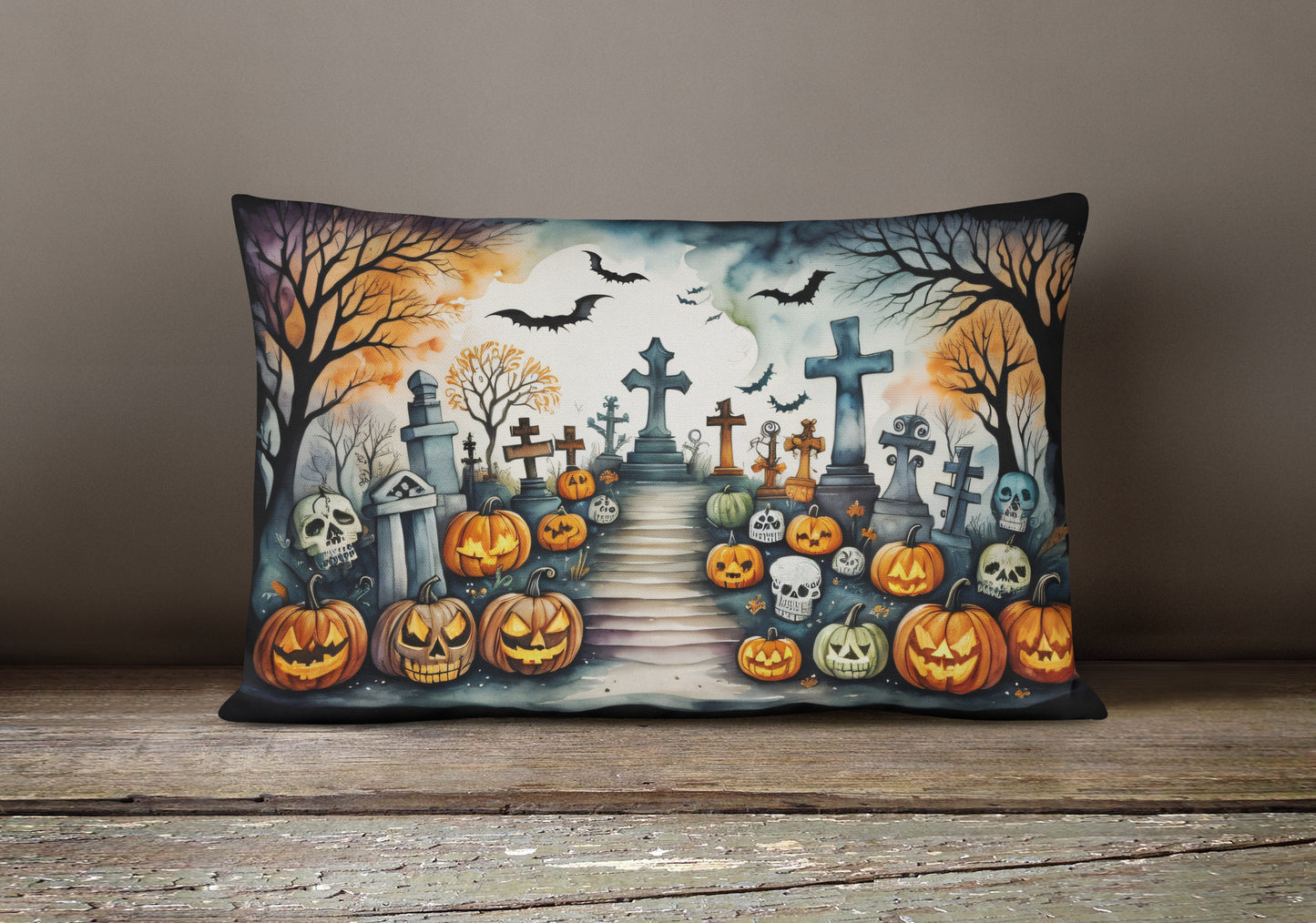 Day of the Dead Spooky Halloween Throw Pillow