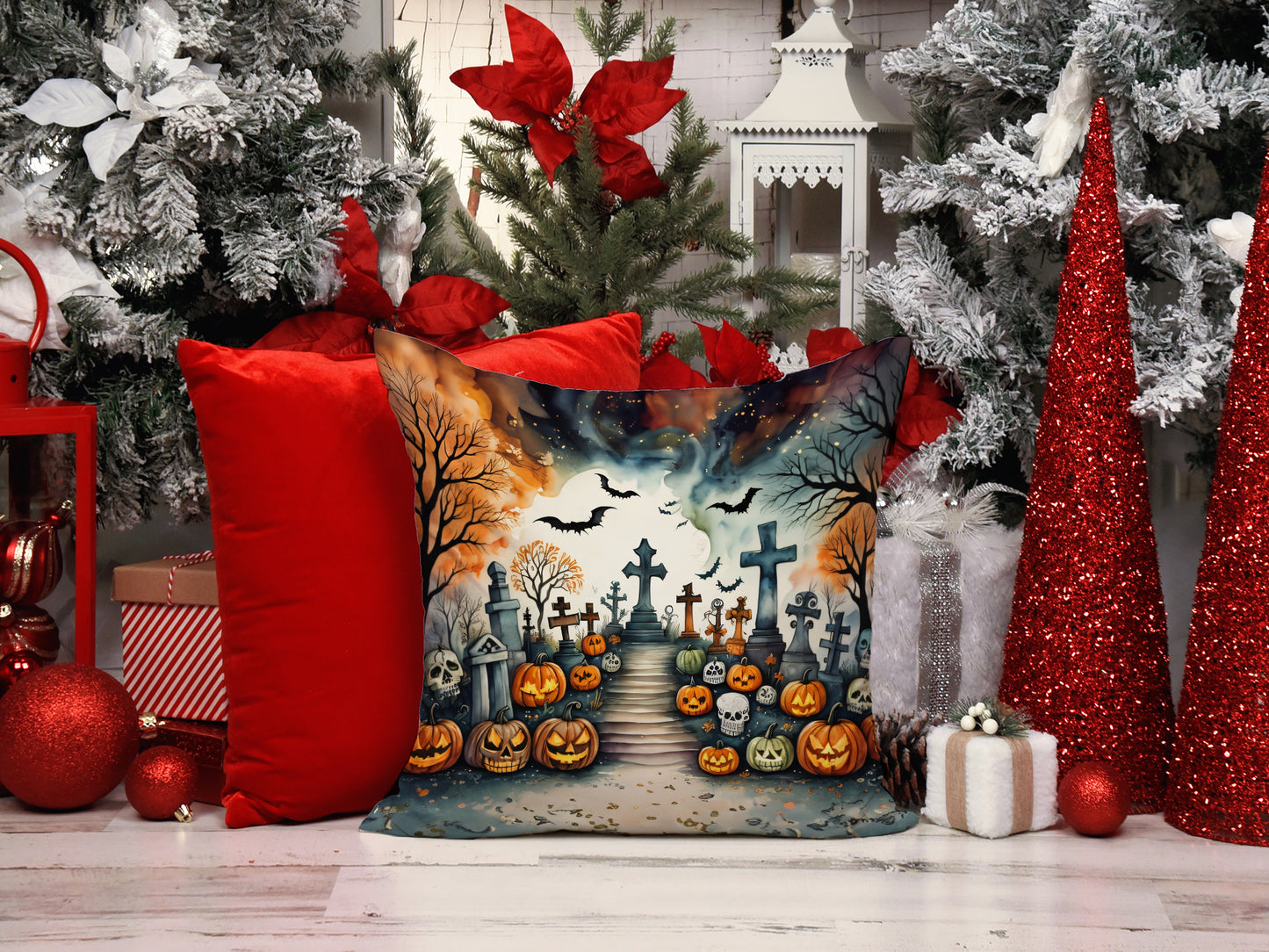 Day of the Dead Spooky Halloween Throw Pillow