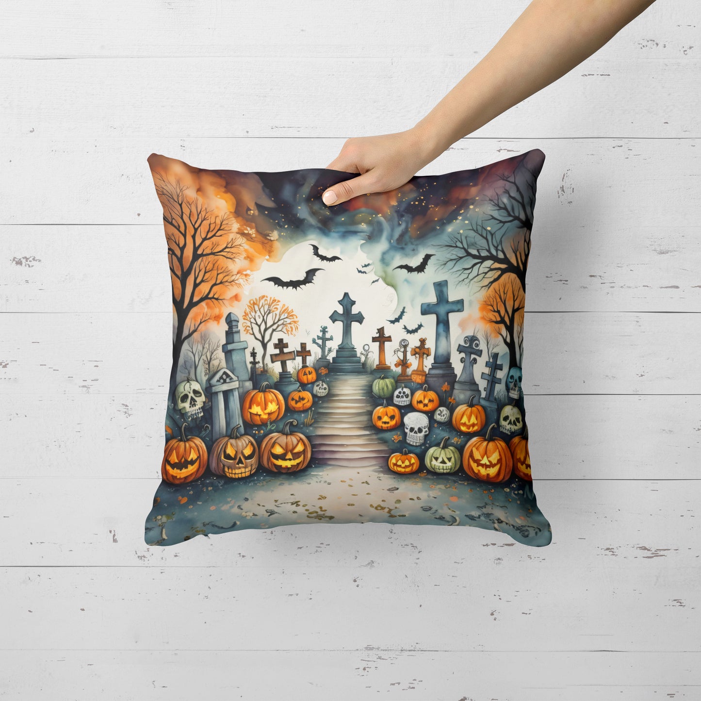 Day of the Dead Spooky Halloween Throw Pillow