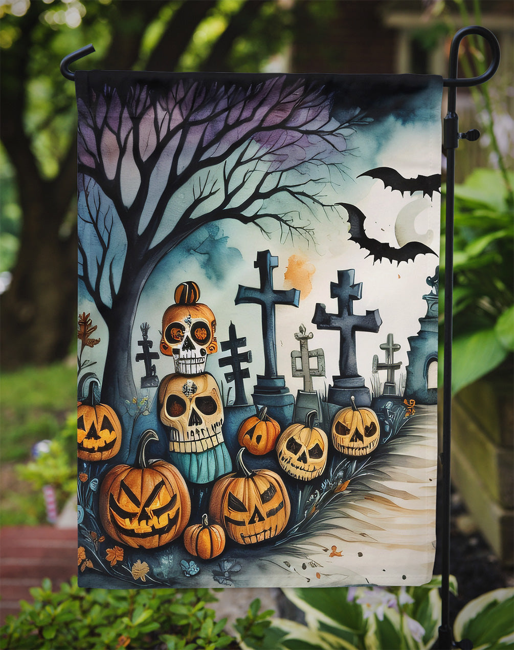 Day of the Dead Spooky Halloween Garden Flag