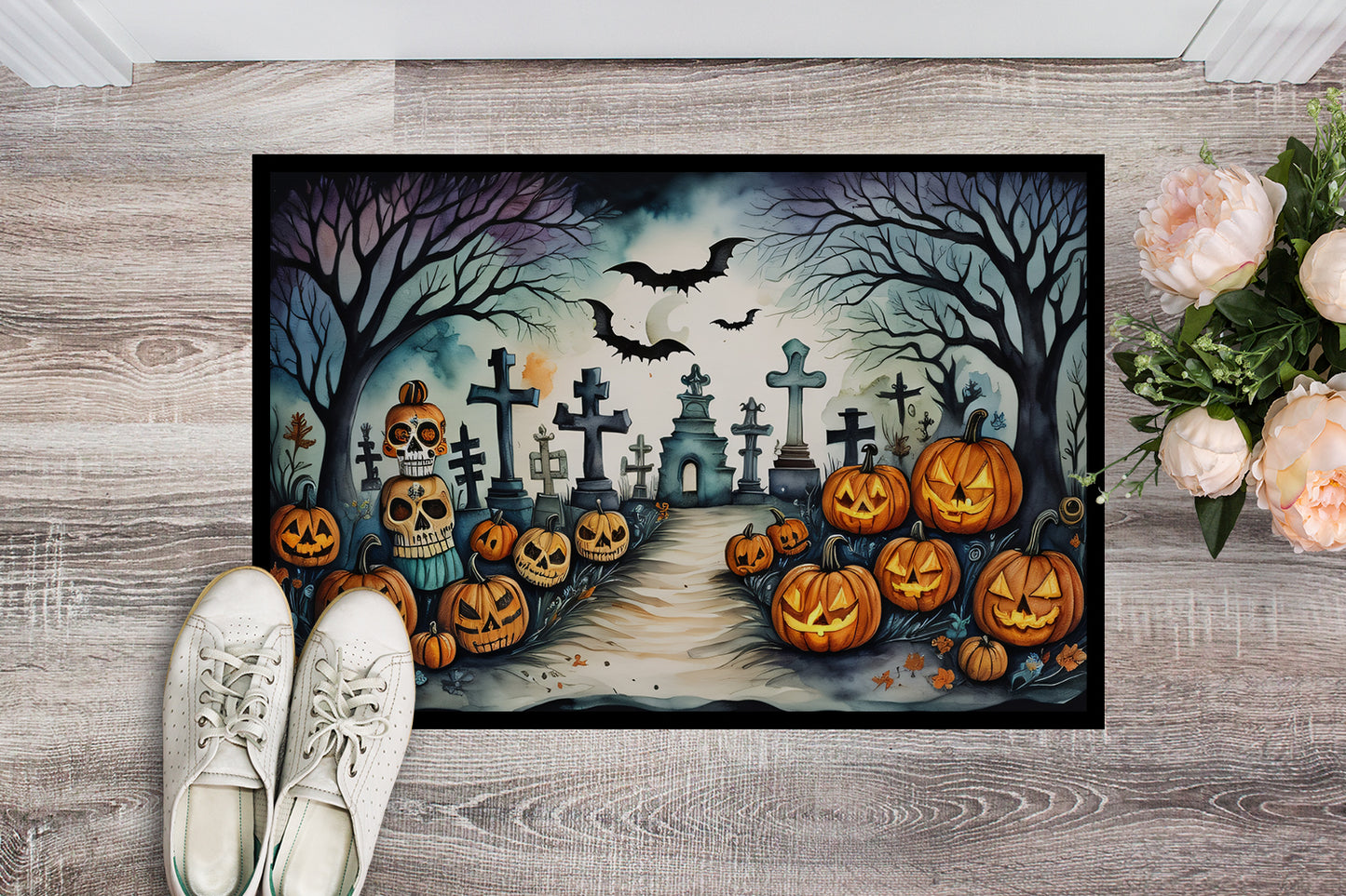 Day of the Dead Spooky Halloween Doormat