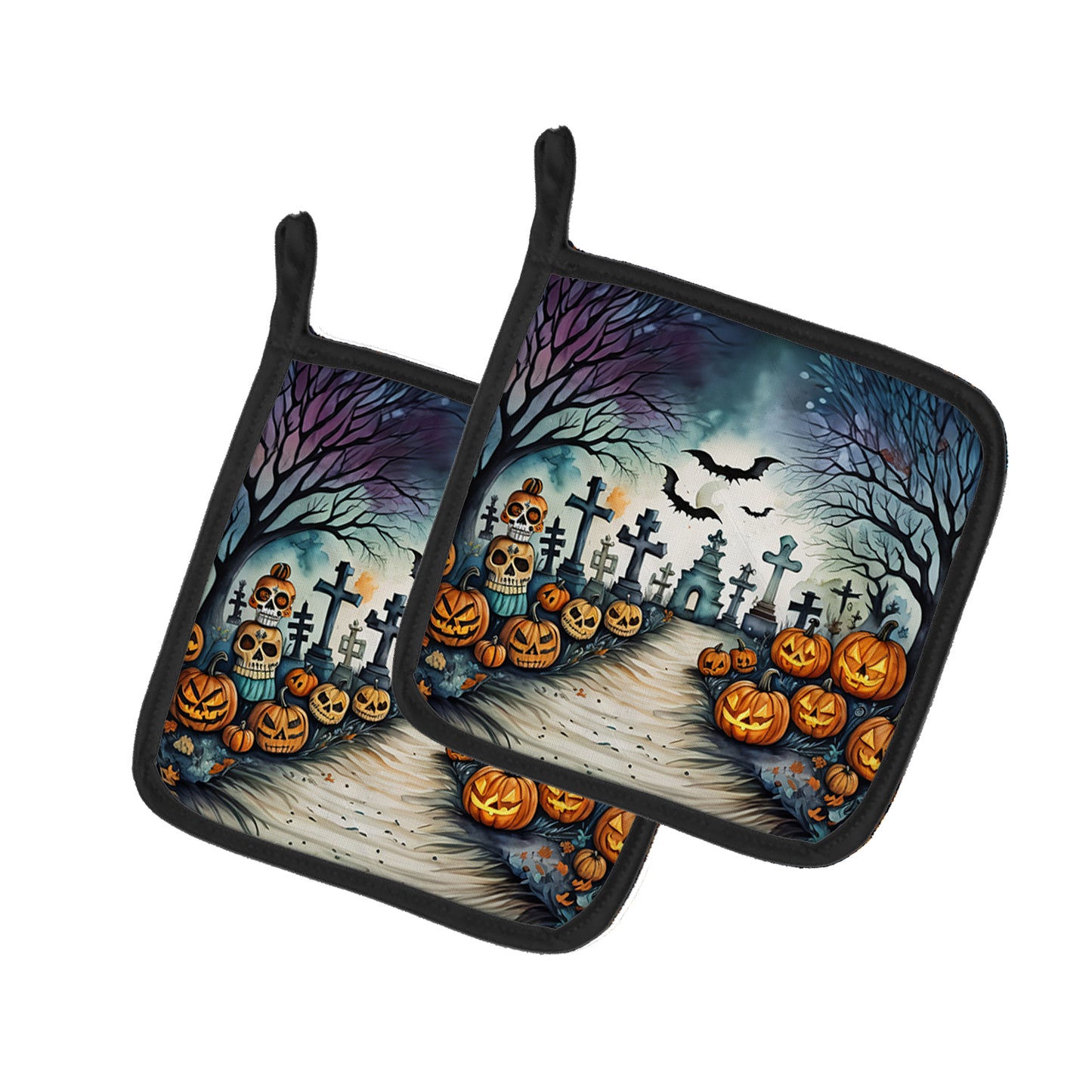 Buy this Day of the Dead Spooky Halloween Pair of Pot Holders