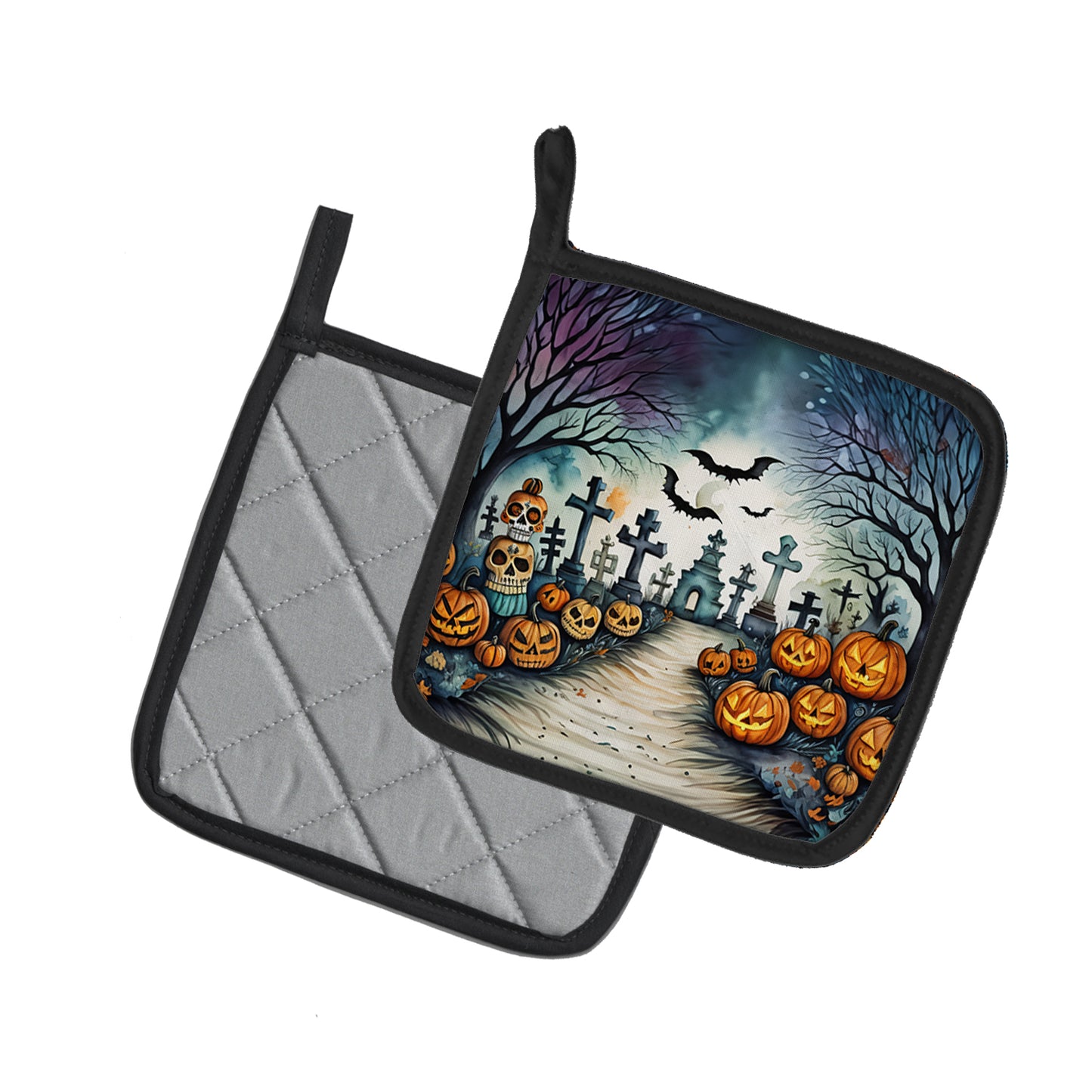Day of the Dead Spooky Halloween Pair of Pot Holders