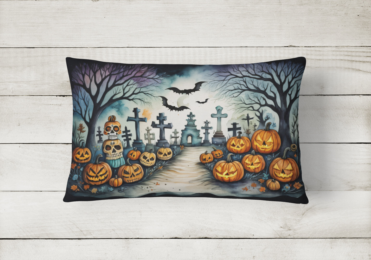 Day of the Dead Spooky Halloween Throw Pillow