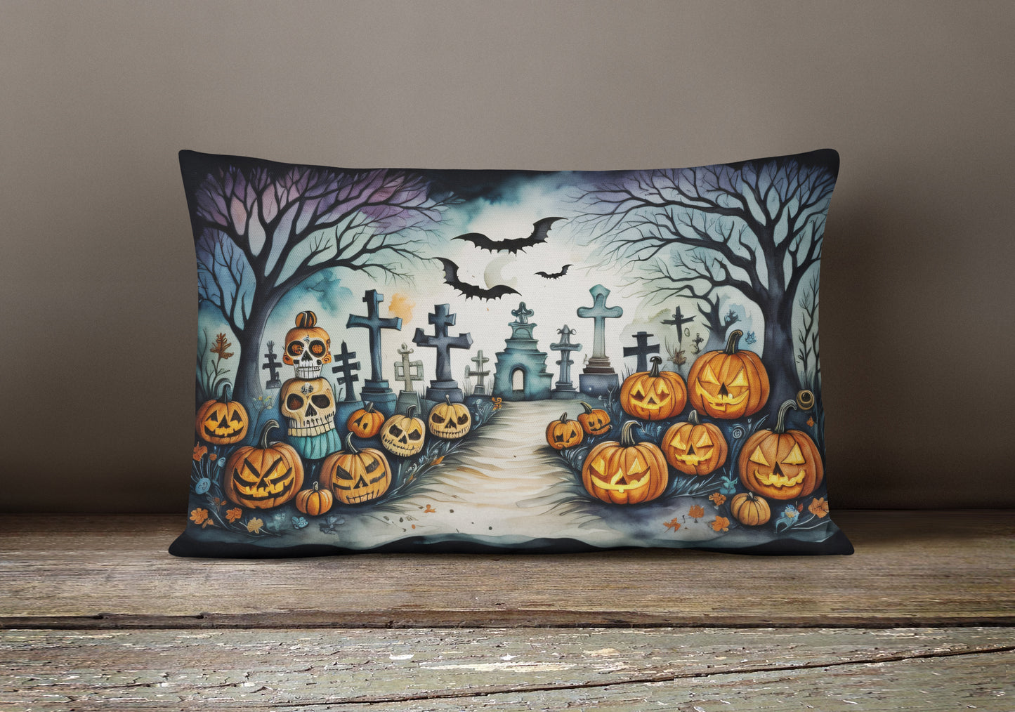 Day of the Dead Spooky Halloween Throw Pillow