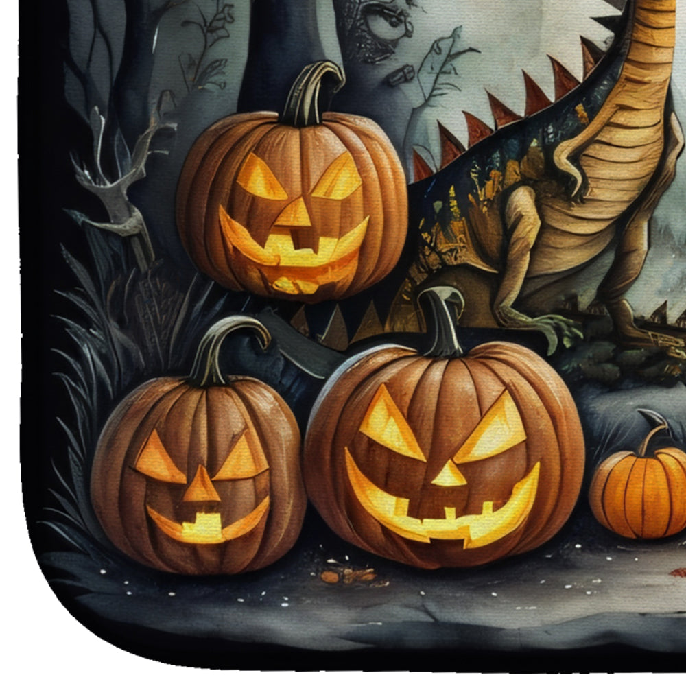 Dinosaurs Spooky Halloween Dish Drying Mat