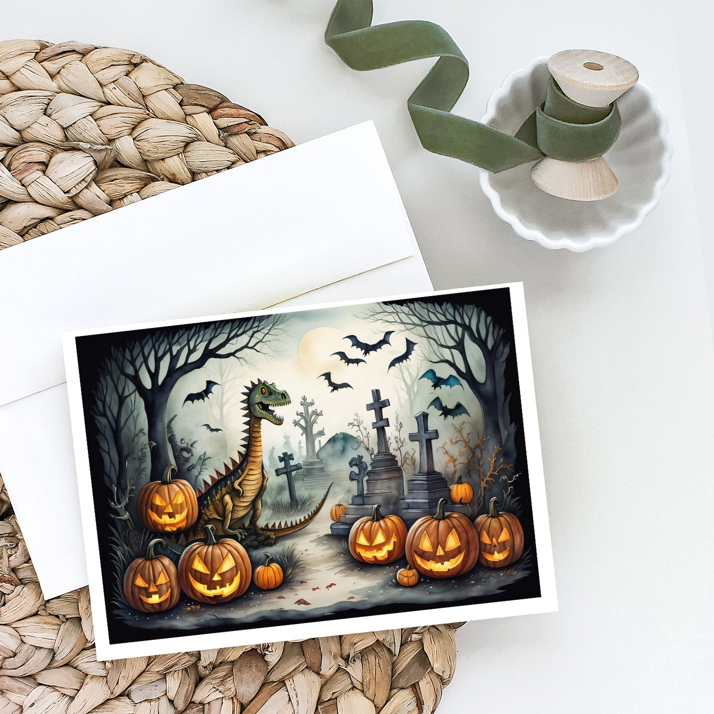 Dinosaurs Spooky Halloween Greeting Cards Pack of 8