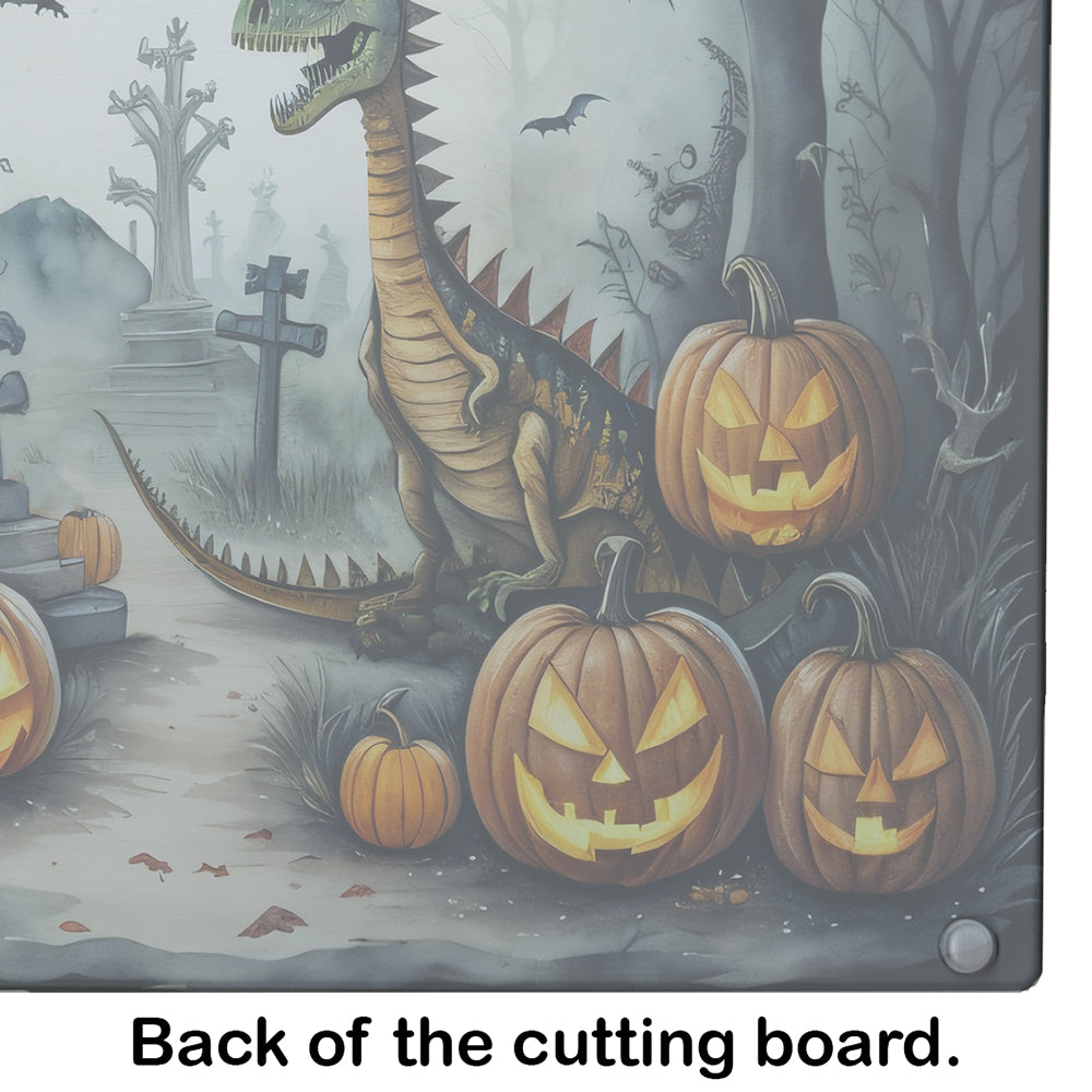 Dinosaurs Spooky Halloween Glass Cutting Board