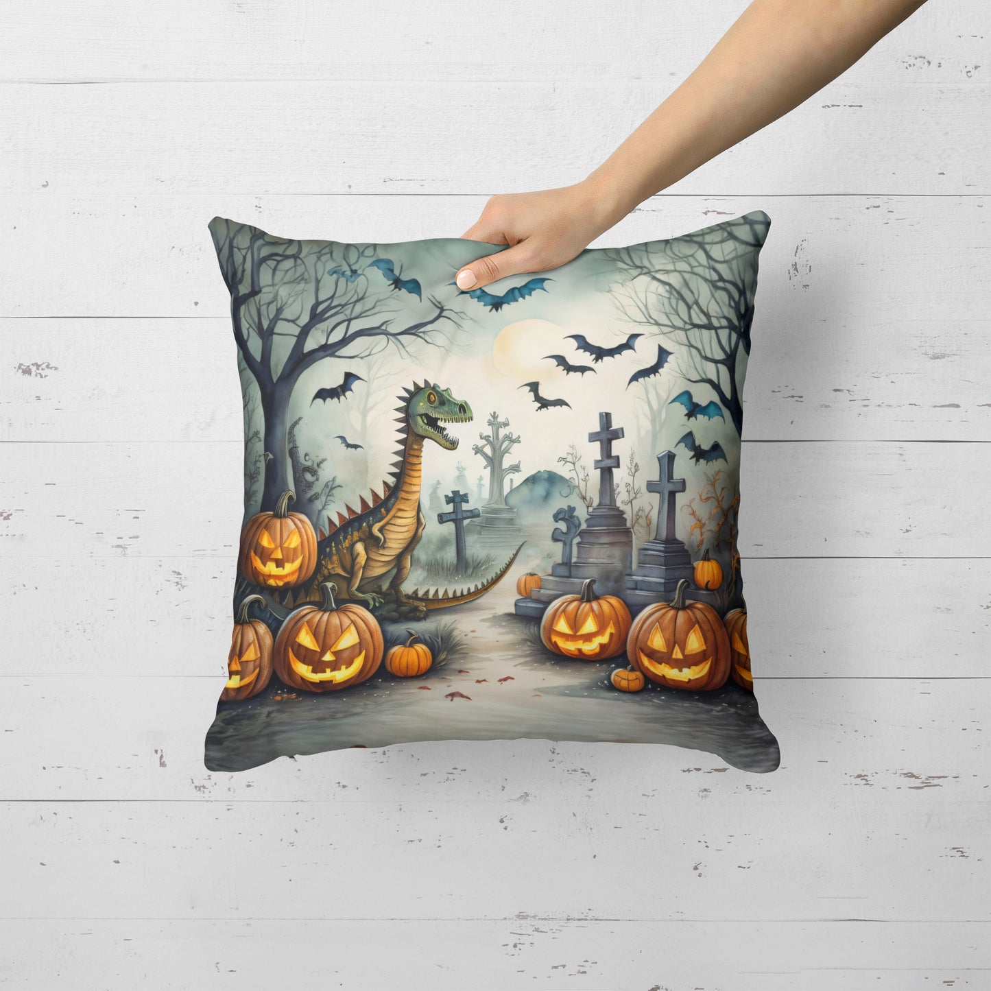 Dinosaurs Spooky Halloween Throw Pillow