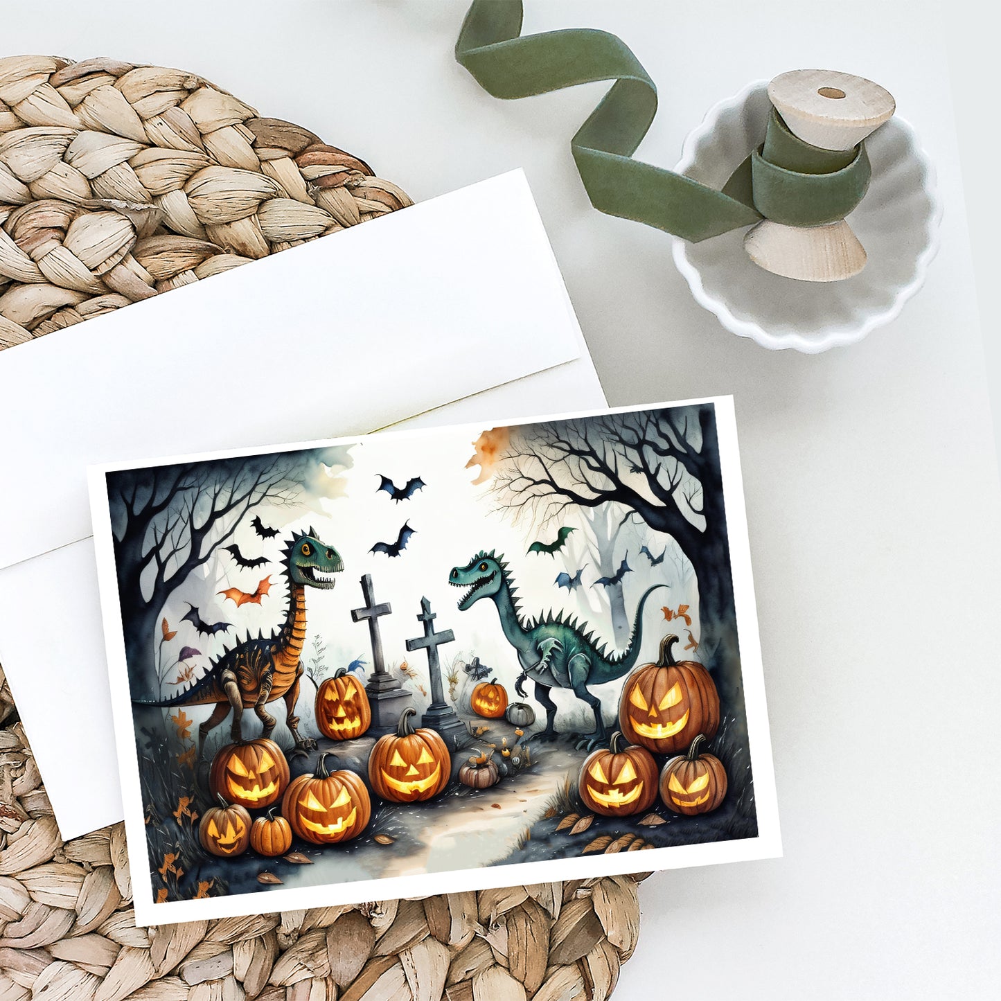 Dinosaurs Spooky Halloween Greeting Cards Pack of 8