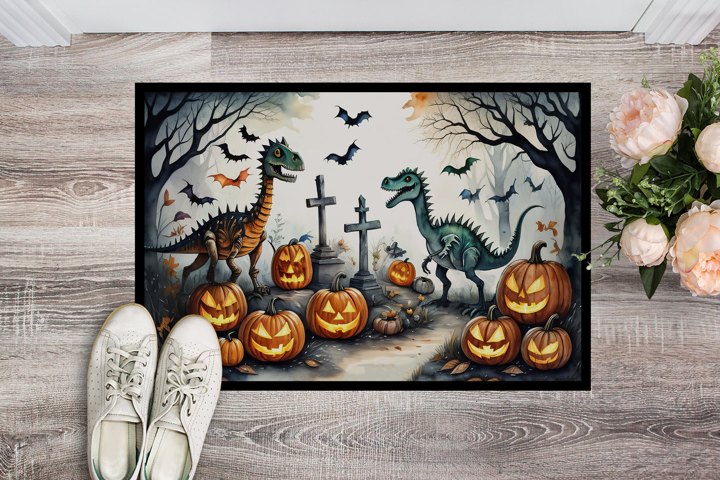 Dinosaurs Spooky Halloween Doormat