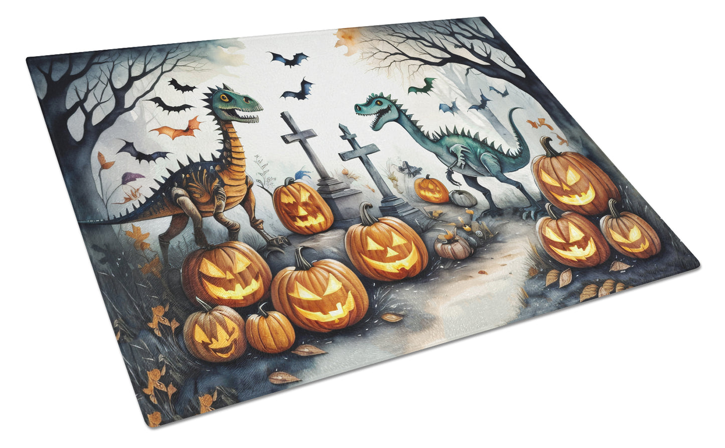 Buy this Dinosaurs Spooky Halloween Glass Cutting Board