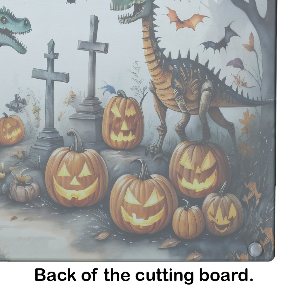 Dinosaurs Spooky Halloween Glass Cutting Board