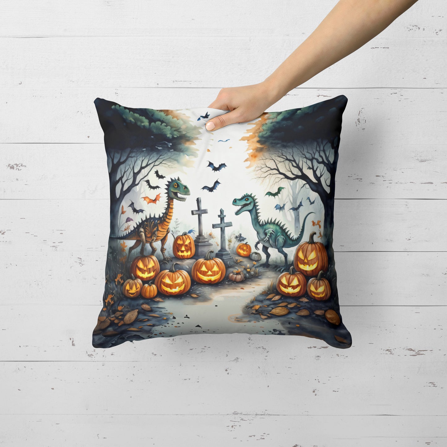 Dinosaurs Spooky Halloween Throw Pillow