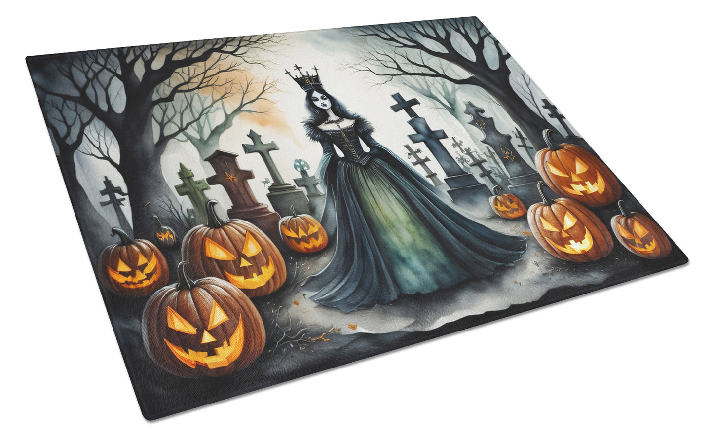 Buy this Evil Queen Spooky Halloween Glass Cutting Board