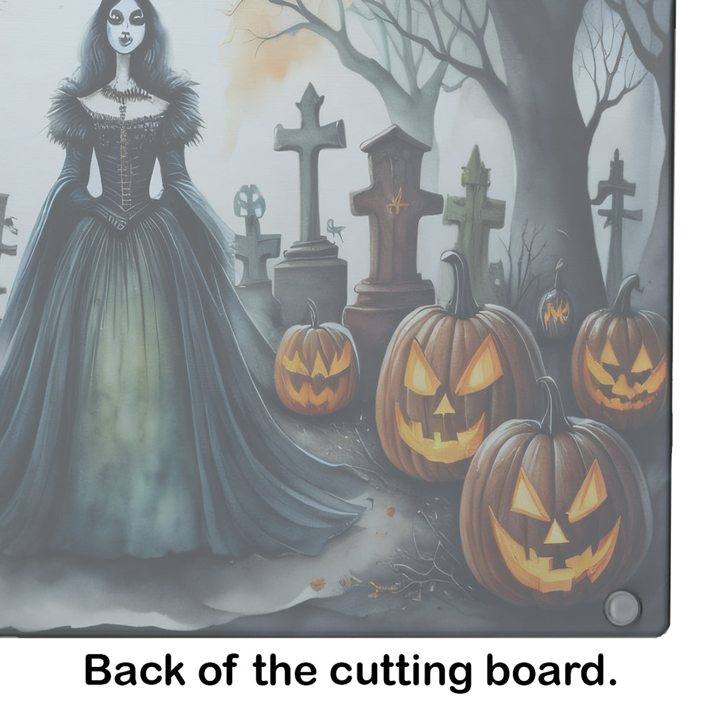 Evil Queen Spooky Halloween Glass Cutting Board