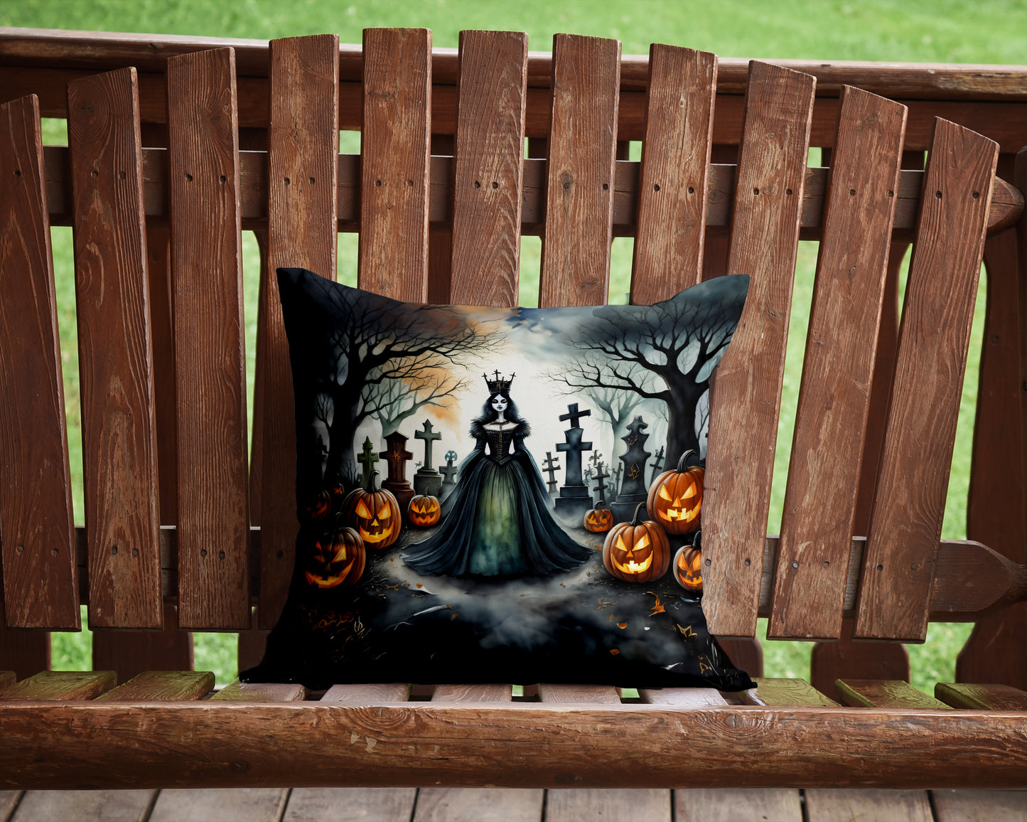 Evil Queen Spooky Halloween Throw Pillow