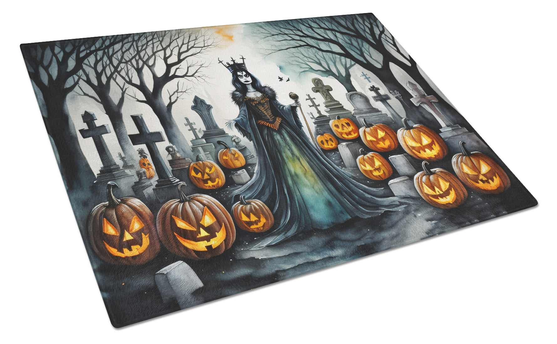 Buy this Evil Queen Spooky Halloween Glass Cutting Board