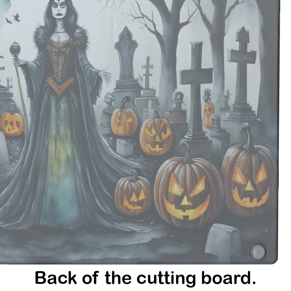 Evil Queen Spooky Halloween Glass Cutting Board