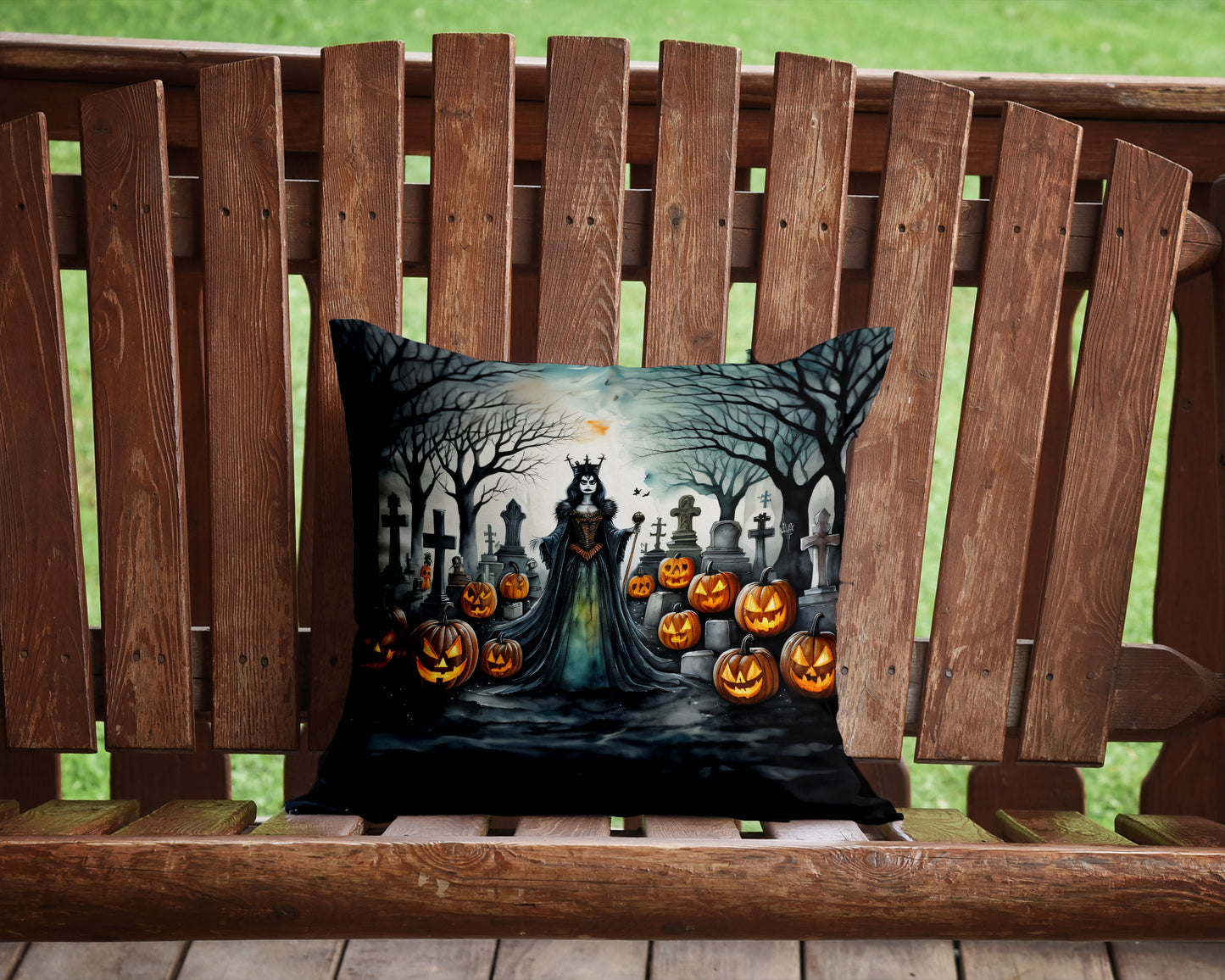 Evil Queen Spooky Halloween Throw Pillow