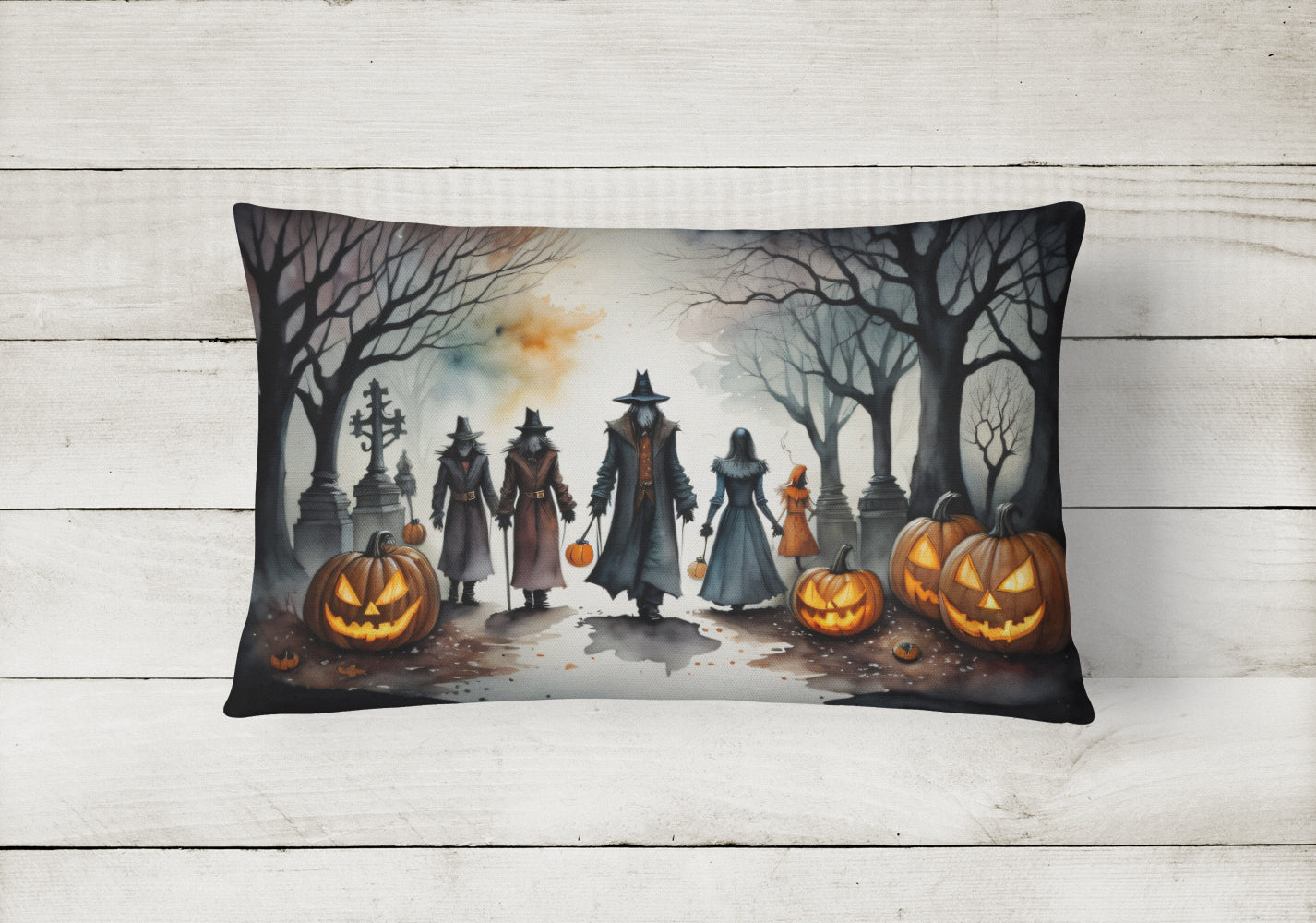 Vampires Spooky Halloween Throw Pillow