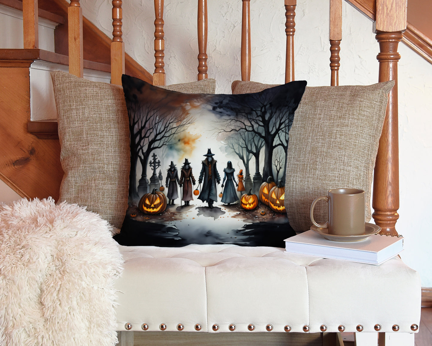 Vampires Spooky Halloween Throw Pillow