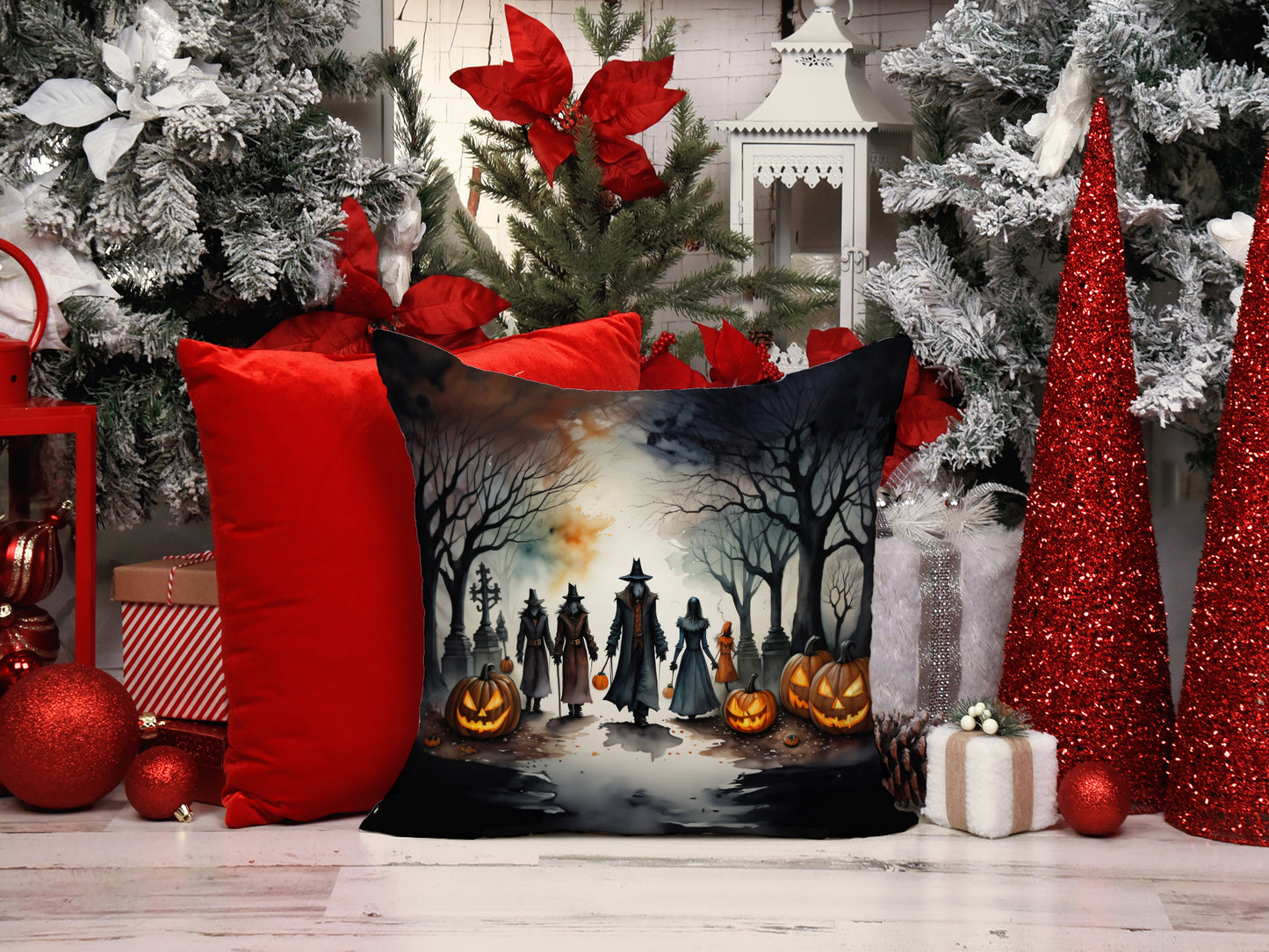 Vampires Spooky Halloween Throw Pillow