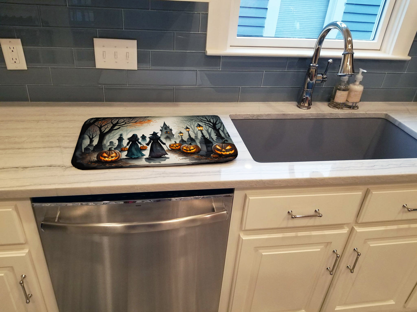 Vampires Spooky Halloween Dish Drying Mat