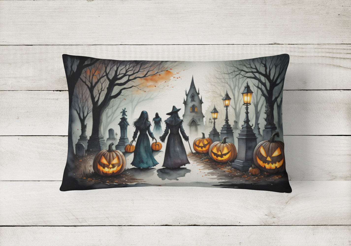 Vampires Spooky Halloween Throw Pillow