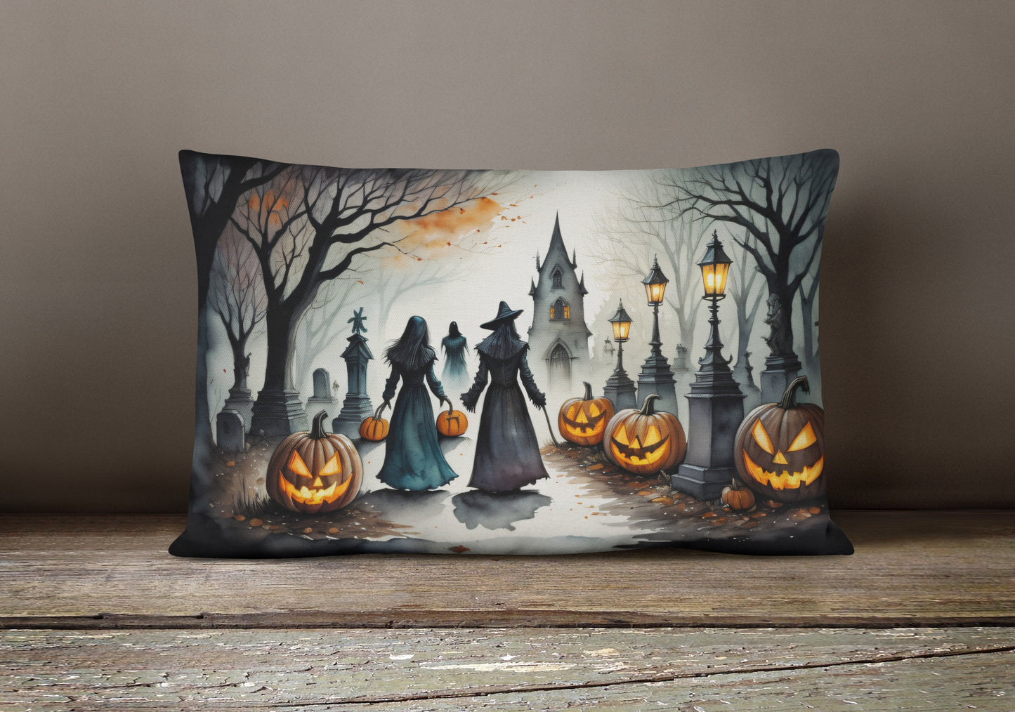 Vampires Spooky Halloween Throw Pillow