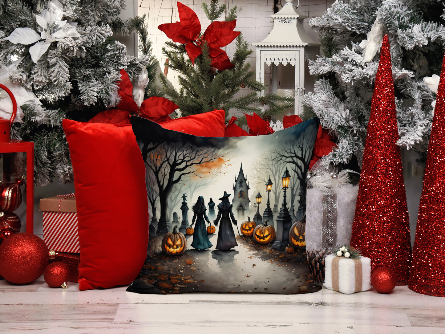 Vampires Spooky Halloween Throw Pillow