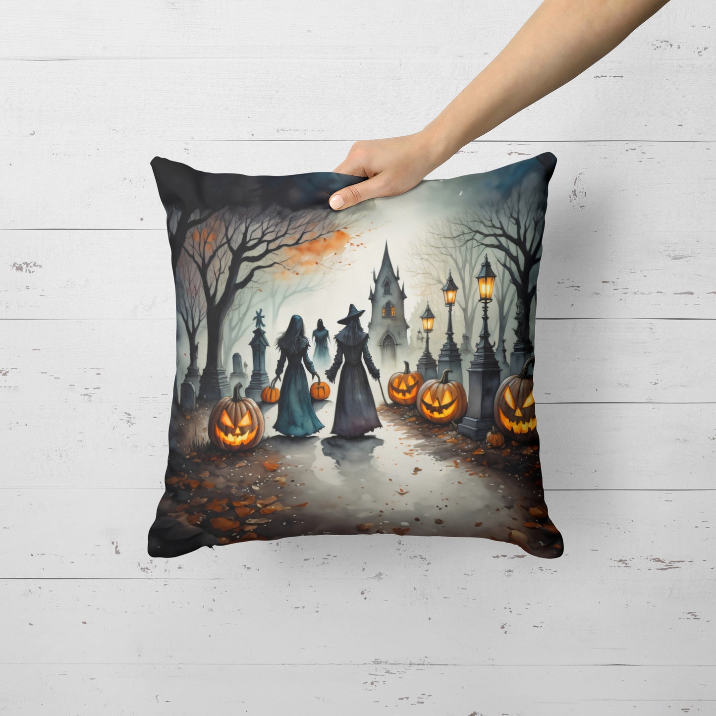 Vampires Spooky Halloween Throw Pillow